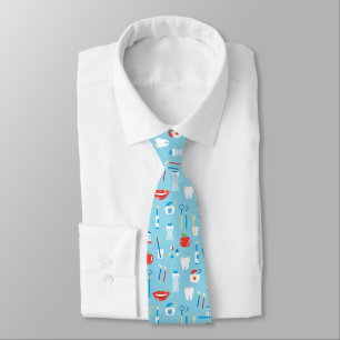 Cravate Motif bleu dentaire