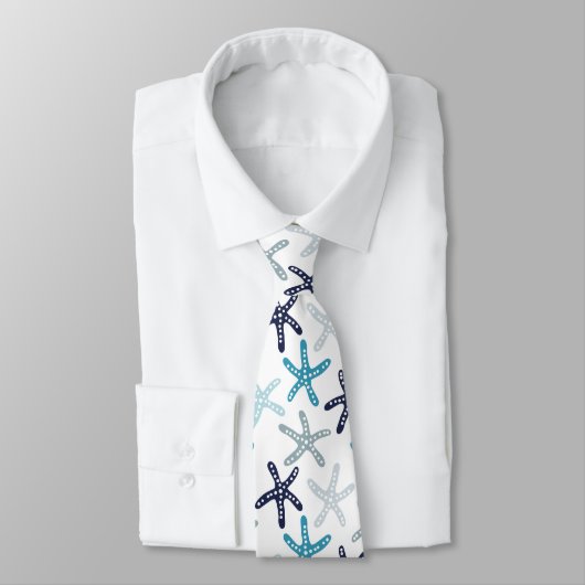 Cravate Motif bleu d'étoiles de mer (Attaché)