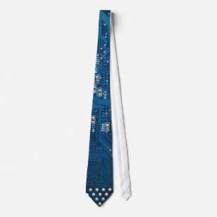 Cravate motif bleu d'ordinateur de bord de circuit