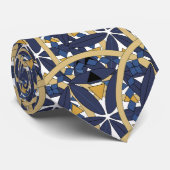 Cravate Motif bleu et or élégant (Roulé)