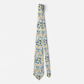 Cravate Motif bleu et or Paisley Leaf (2) (Devant)