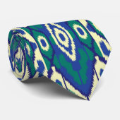 Cravate motif bleu et vert avec un arrière - plan blanc (Roulé)