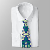 Cravate motif bleu et vert avec un arrière - plan blanc (Attaché)