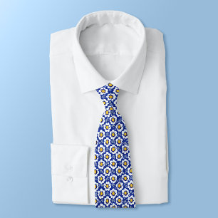 Cravate Motif bleu Floral arabe