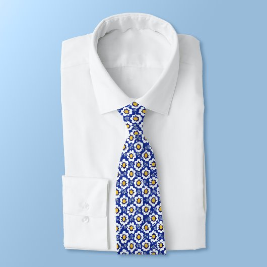 Cravate Motif bleu Floral arabe