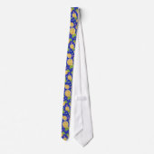 Cravate Motif bleu jaune en pastel d'ananas (Dos)