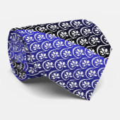 Cravate Motif Bleu Noir Élégant Classique Professionnel (Roulé)