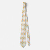 Cravate Motif bleu orange et pastel (Devant)