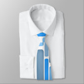 Cravate Motif Bleu Pastel et Gris, (Attaché)
