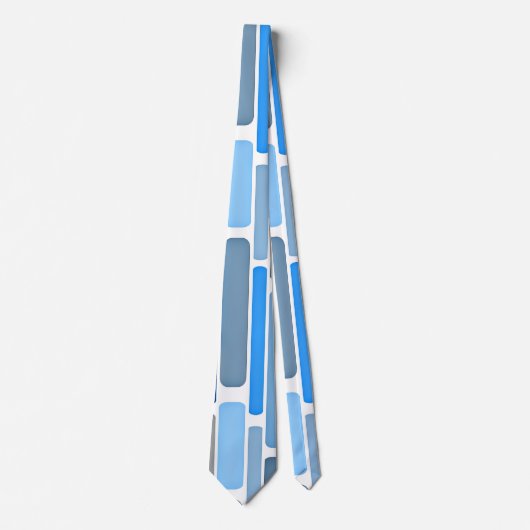 Cravate Motif Bleu Pastel et Gris, (Devant)