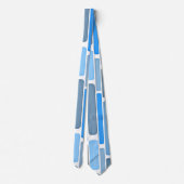 Cravate Motif Bleu Pastel et Gris, (Dos)