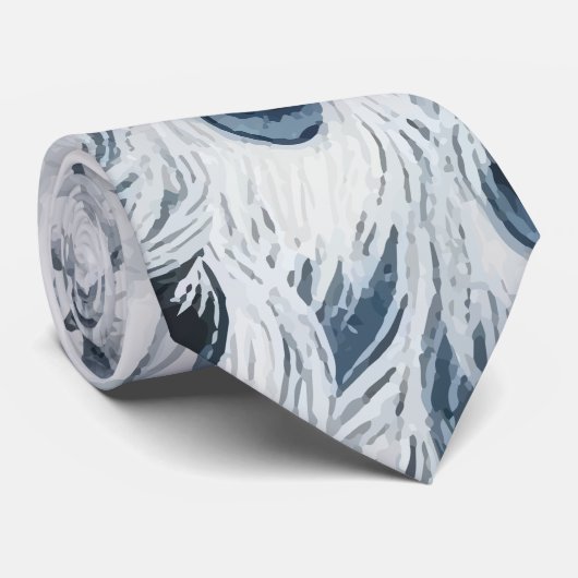 Cravate Motif bleu Peacock (Roulé)