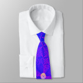 Cravate Motif bleu pourpre satiné avec monogramme (Attaché)