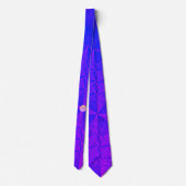 Cravate Motif bleu pourpre satiné avec monogramme (Dos)