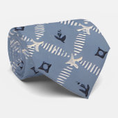 Cravate Motif bleu rétro (Roulé)