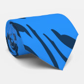 Cravate Motif bleu rétro Zebra Art Abstrait (Roulé)