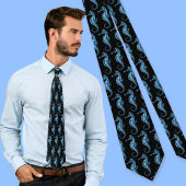 Cravate Motif bleu Seahorse