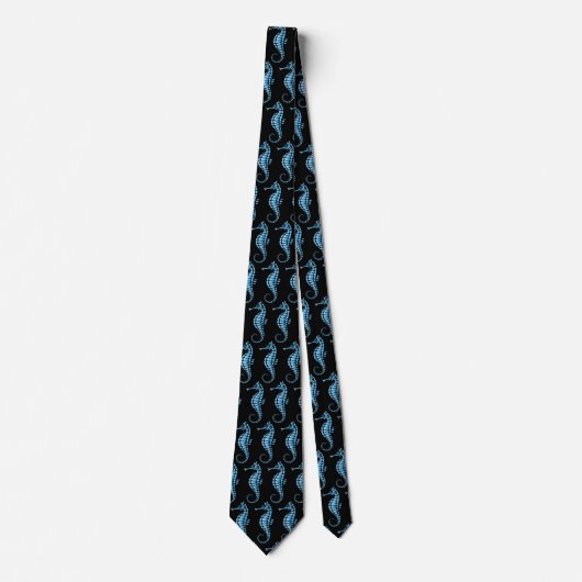 Cravate Motif bleu Seahorse (Devant)