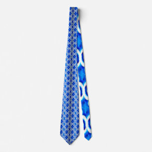 Cravate Motif bleu turc de tuile