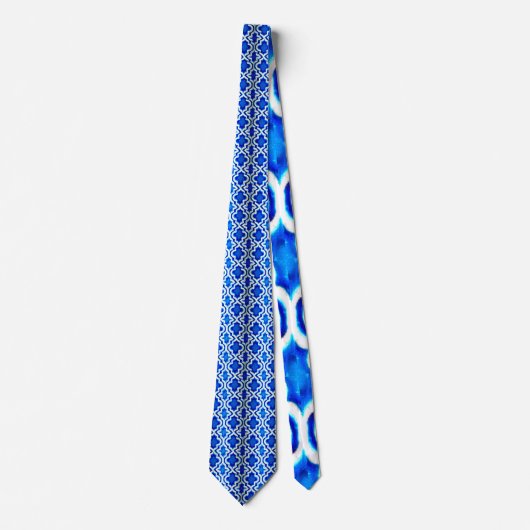 Cravate Motif bleu turc de tuile (Devant)