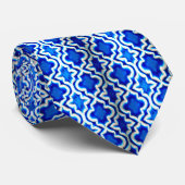 Cravate Motif bleu turc de tuile (Roulé)
