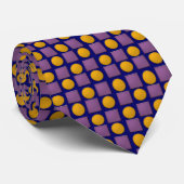 Cravate Motif bleu violet orange (Roulé)