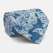 Cravate Motif Blue Boho Lace Paisley (Roulé)