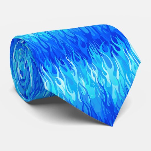 Cravate Motif Blue Flames - Hot Rod (Roulé)