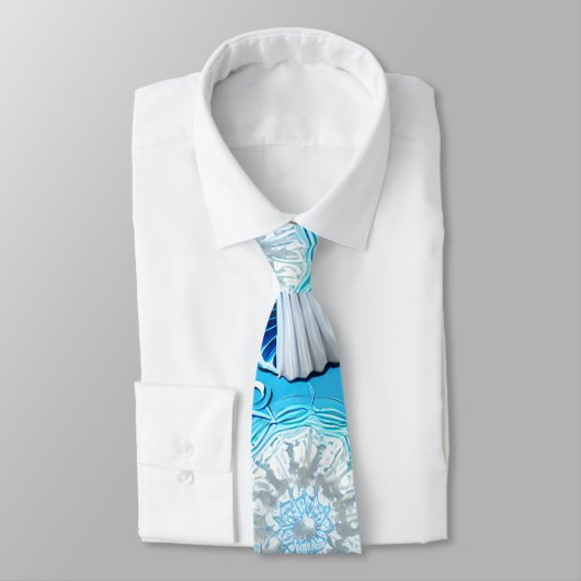Cravate Motif Blue Ocean Seashells (Attaché)