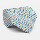 Cravate Motif Boho bleu (Roulé)