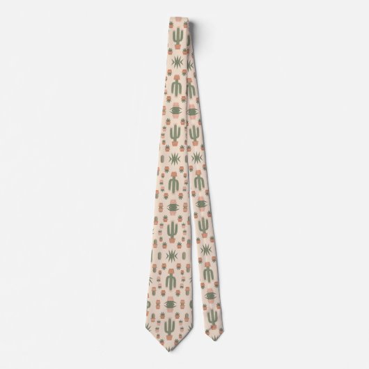 Cravate Motif Boho Cactus (Devant)