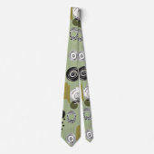 Cravate Motif Boho Vert élégant (Devant)