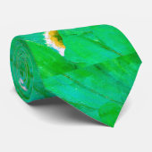 Cravate Motif botanique abstrait vert trèfle moderne (Roulé)