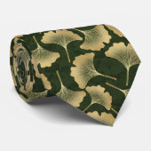 Cravate Motif botanique Art Déco or (Roulé)