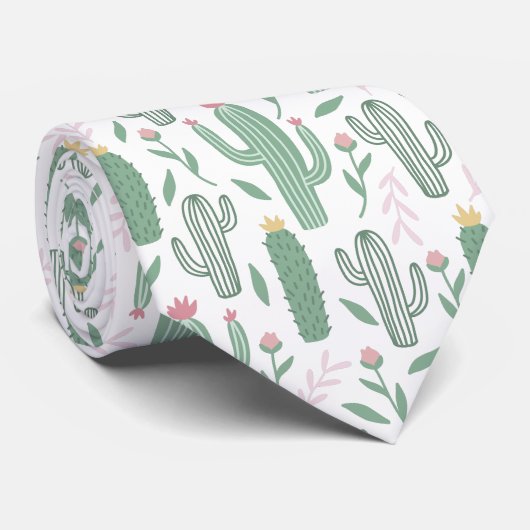 Cravate Motif botanique de Cactus (Roulé)