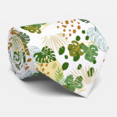 Cravate Motif botanique des Feuilles exotiques tropicaux (Roulé)