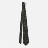 Cravate Motif botanique Feuille vert (Dos)