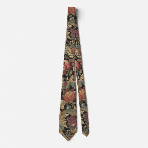 Cravate Motif botanique floral botanique vintage sombre et
