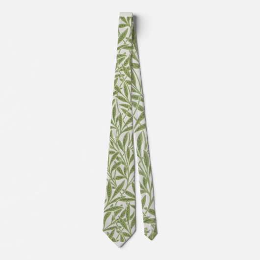 Cravate Motif botanique floral vert de William Morris (Devant)