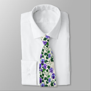 Cravate Motif botanique sans couture de violettes sauvages