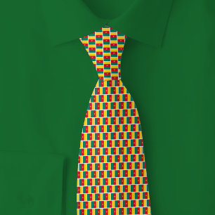 Cravate Motif Brique Drapeau Camerounais