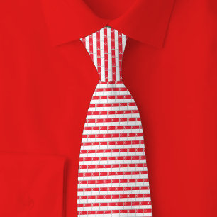 Cravate Motif Brique Drapeau de Singapour