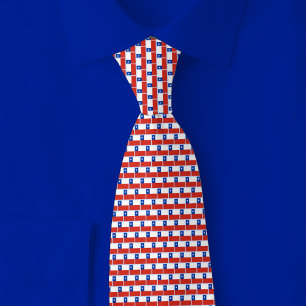 Cravate Motif Brique Drapeau du Chili
