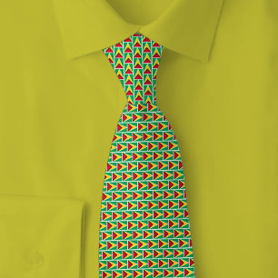 Cravate Motif Brique Drapeau du Guyana