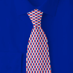 Cravate Motif Brique Drapeau France