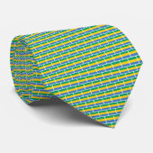 Cravate Motif Brique Drapeau Gabonais (Roulé)