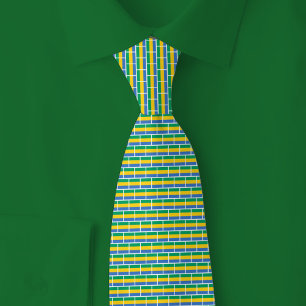 Cravate Motif Brique Drapeau Gabonais