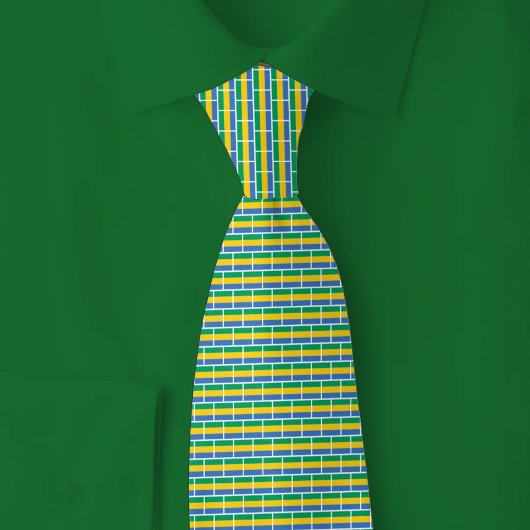 Cravate Motif Brique Drapeau Gabonais