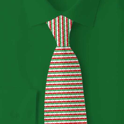 Cravate Motif Brique Drapeau Iranien