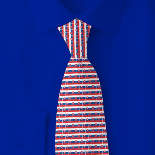 Cravate Motif Brique Drapeau Slovaquie
